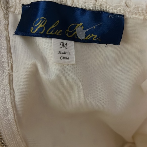 Blue Rain Strapless Guipure Eyelet lace Chic Dress Size Medium - Picture 11 of 13